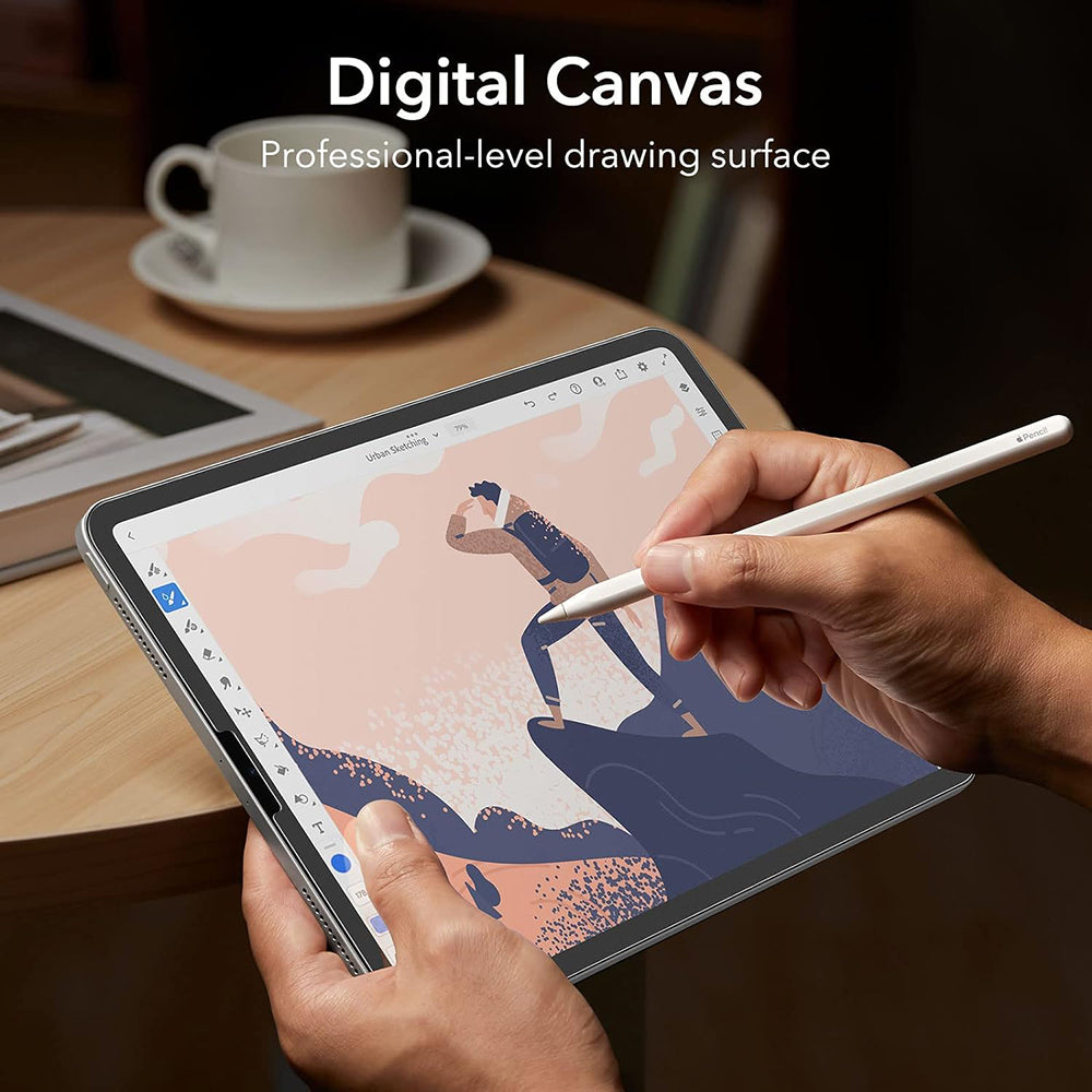 Matt ESR Paper Feel skjermbeskyttelsesfolie for Apple iPad Pro 12.9 (2022) / Pro 12.9 (2021) / Pro 12.9 (2020), Plast, Sett med 2 stykker