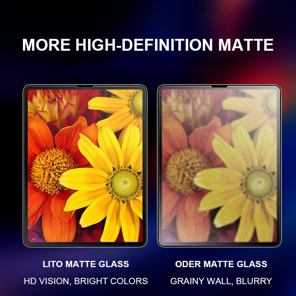 Matt skjermbeskyttelsesfilm Lito Classic for Apple iPad Pro 11 (2024), Herdet glass, Full lim, 2.5D