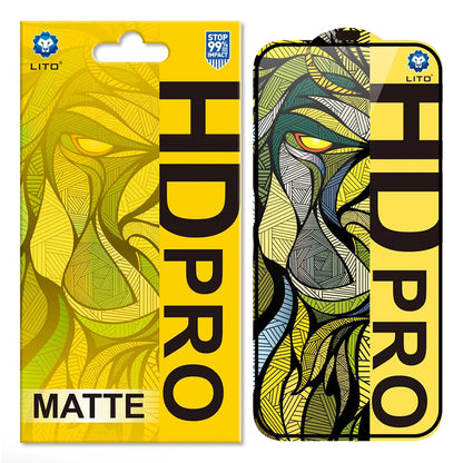 Matt skjermbeskyttelsesfilm Lito HD Pro for Apple iPhone 16, Herdet glass, Full lim, Svart