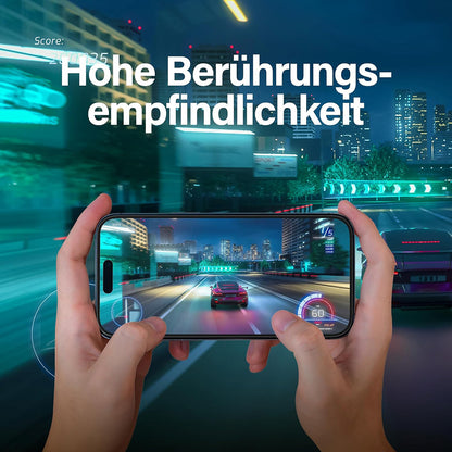 Beskyttelsesfolie Matte PanzerGlass Ultra-Wide Fit Gaming for Apple iPhone 16 Pro Max, Herdet Glass, Full Glue, Svart