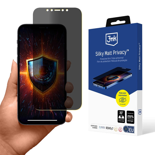 Matt Privacy Skjermbeskyttelse 3MK Silky for Apple iPhone 12 / 12 Pro, Plast
