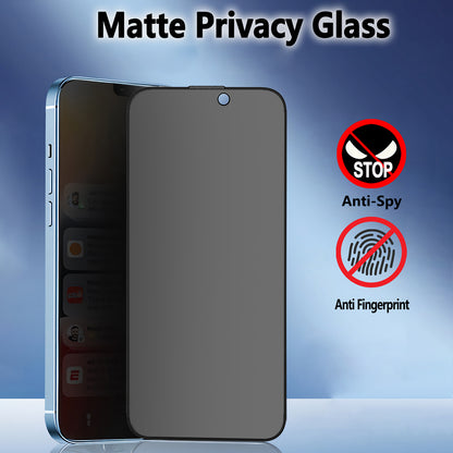 Matt Privacy Blueo Anti-Peep skjermbeskyttelsesfilm for Apple iPhone 14 Pro Max, Herdet glass, Full lim