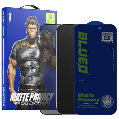 Matt Privacy Blueo Anti-Peep skjermbeskyttelsesfilm for Apple iPhone 14 Pro, herdet glass, full lim