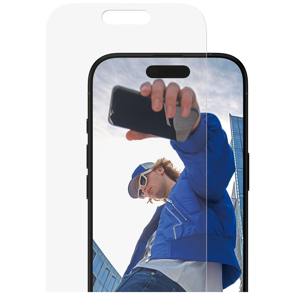 PanzerGlass Classic Fit EasyAligner skjermbeskyttelse for Apple iPhone 17 / 16 Pro, Herdet glass, Full lim