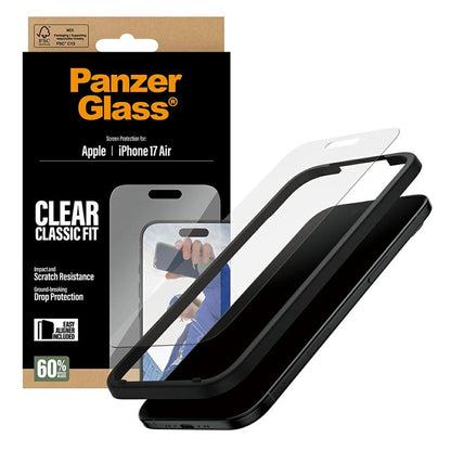 Beskyttelsesfolie Skjerm PanzerGlass Classic Fit EasyAligner for Apple iPhone 17 Air, Herdet Glass, Full Lim