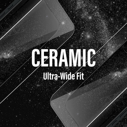 Beskyttelsesfolie PanzerGlass Ultra-Wide Ceramic II EasyAligner for Apple iPhone 17 Pro, Herdet Glass, Full Glue, Svart