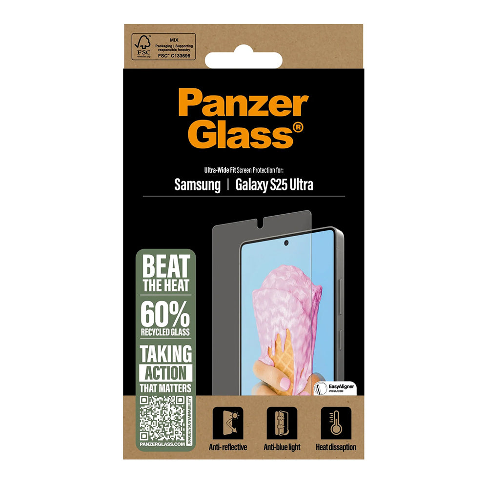 PanzerGlass Ultra-Wide Fit All-in-One skjermbeskyttelse for Samsung Galaxy S25 Ultra S938, Herdet glass, Full lim