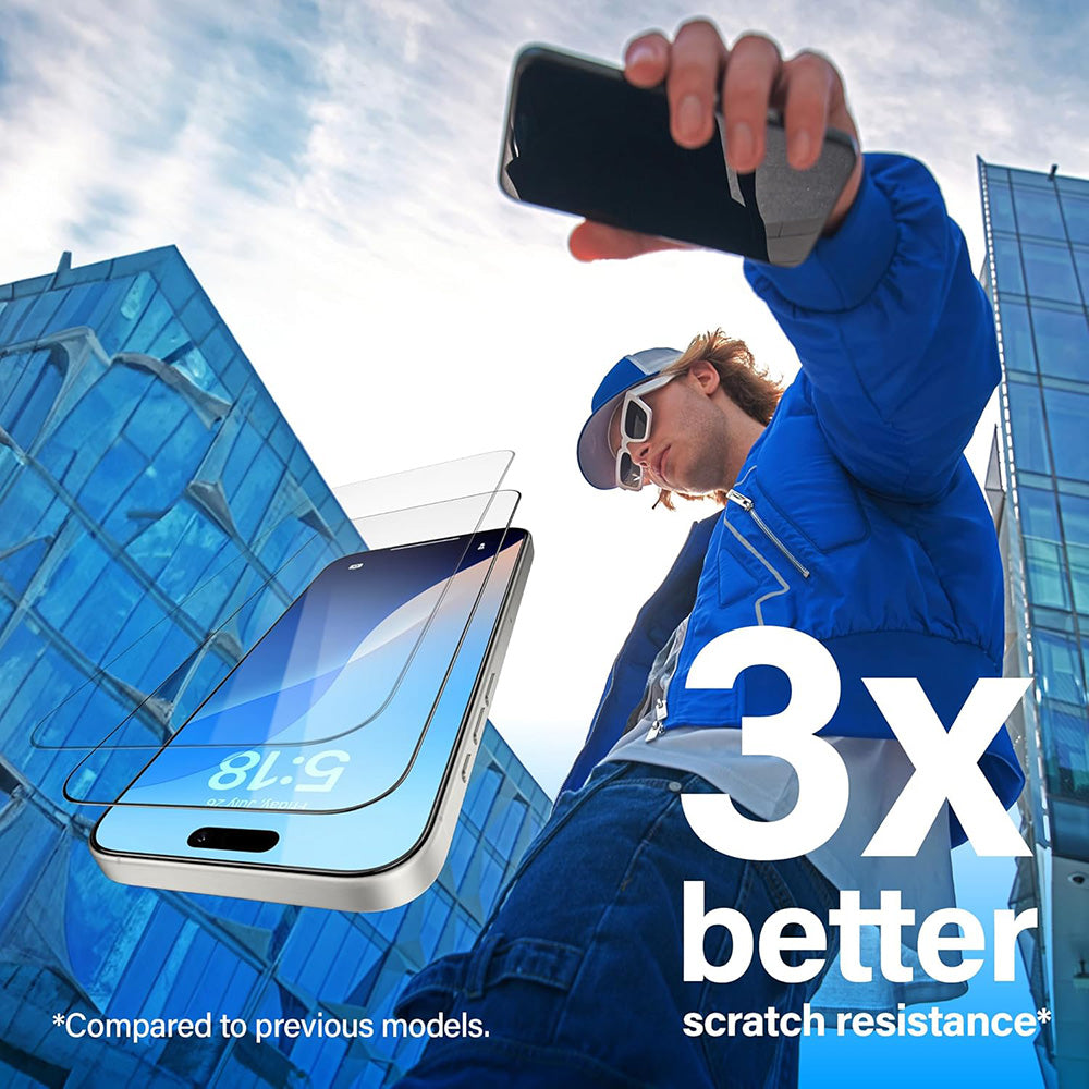 Beskyttelsesfolie PanzerGlass Ultra-Wide Fit EasyAligner for Apple iPhone 17 / 16 Pro, Herdet Glass, Full Lim, Svart