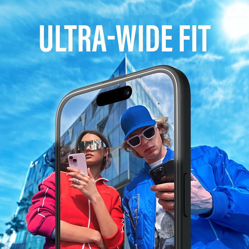 Beskyttelsesfolie PanzerGlass Ultra-Wide Fit for Apple iPhone 16 / 15, Herdet Glass, Full Lim, Svart