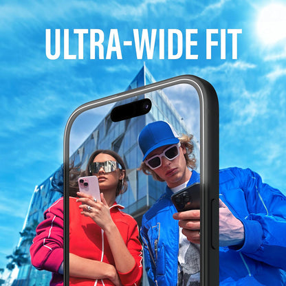Beskyttelsesfolie PanzerGlass Ultra-Wide Fit for Apple iPhone 16 / 15, Herdet Glass, Full Lim, Svart