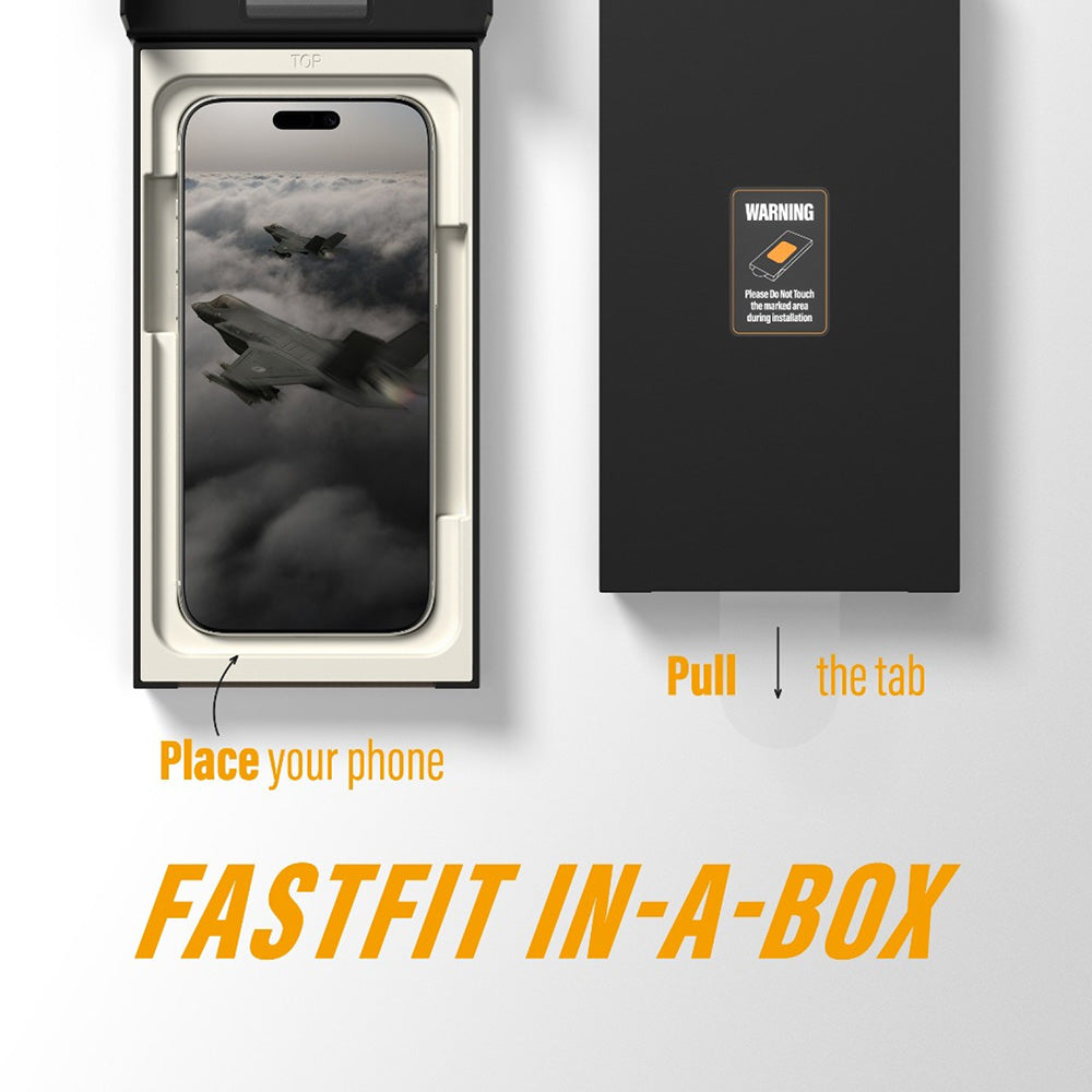 Beskyttelsesfolie PanzerGlass Ultra-Wide Fit Stealth Fastfit for Apple iPhone 17 / 16 Pro, Herdet glass, Full lim, Svart