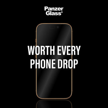 Beskyttelsesfolie PanzerGlass Ultra-Wide Fit Stealth Fastfit for Apple iPhone 17 / 16 Pro, Herdet glass, Full lim, Svart