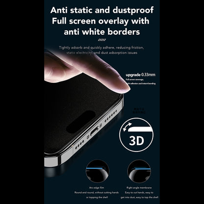 Privacy-skjermbeskyttelse Anank 1X Reinforced 360 for Apple iPhone 15 Pro, Herdet glass, Full lim, 2.5D
