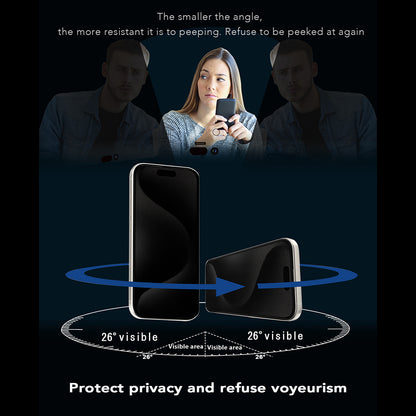 Anank 1X Forsterket 360 Privacy Skjermbeskytter for Apple iPhone 17e / 16e / 14 / 13 Pro, Herdet Glass, Full Lim, 2.5D