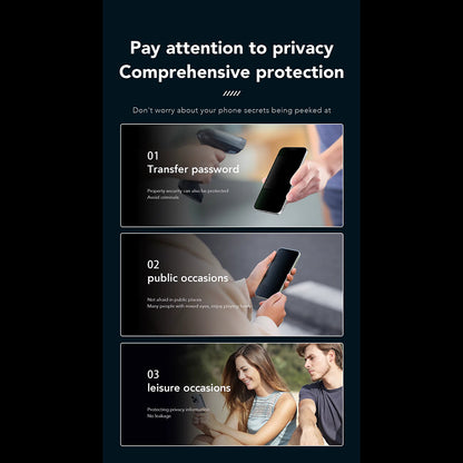 Privacy-skjermbeskyttelse Anank 3X Forsterket for Apple iPhone 16 Pro, Herdet glass, Full lim, 2.5D