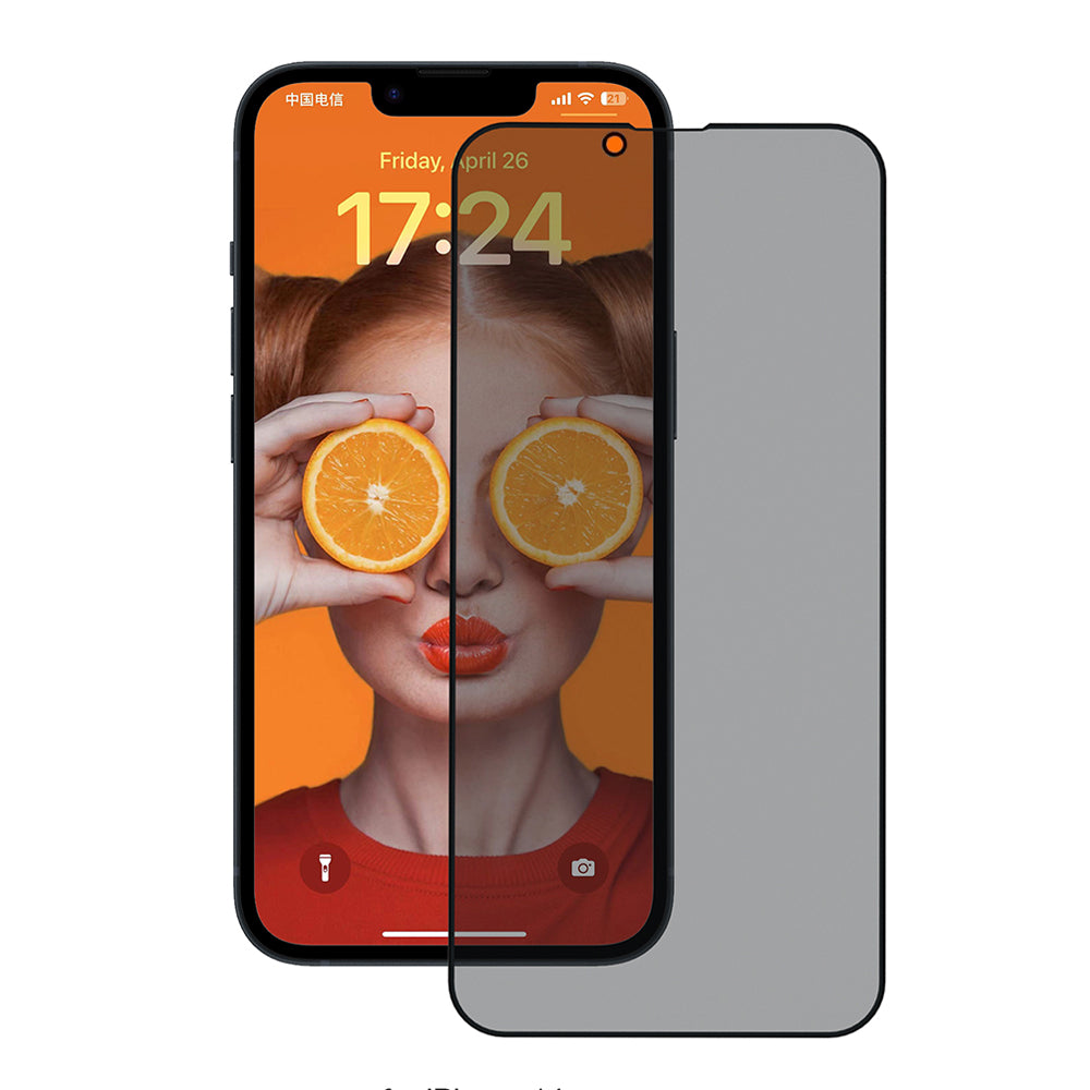 Privacy-skjermbeskyttelse Anank 3X Forsterket for Apple iPhone 17e / 16e / 14 / 13 Pro, Herdet glass, Full lim, 2.5D