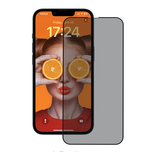 Privacy-skjermbeskyttelse Anank 3X Forsterket for Apple iPhone 17e / 16e / 14 / 13 Pro, Herdet glass, Full lim, 2.5D