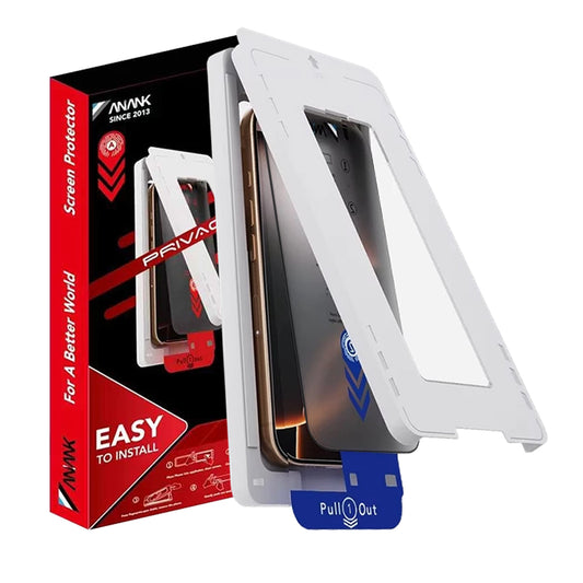 Beskyttelsesfolie for skjerm Privacy Anank 5X Reinforced Applicator for Apple iPhone 17 Pro, Herdet glass, Full lim, 2.5D