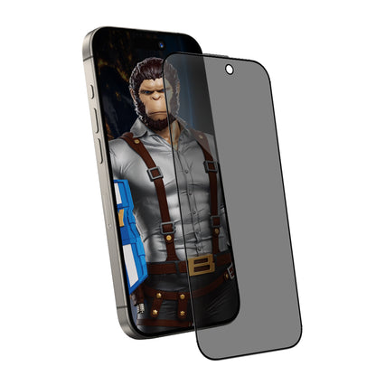 Privacy Blueo Anti-Peep skjermbeskyttelse for Apple iPhone 16 / 15, Herdet glass, Full lim