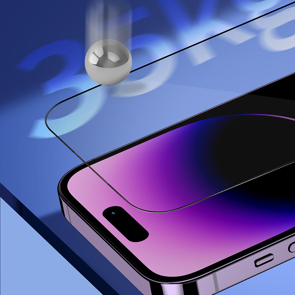 Beskyttelsesfolie Ecran Privacy Blueo Sapphire Applicator Pro for Apple iPhone 17 Pro Max / 16 Pro Max, Herdet Glass, Full Lim