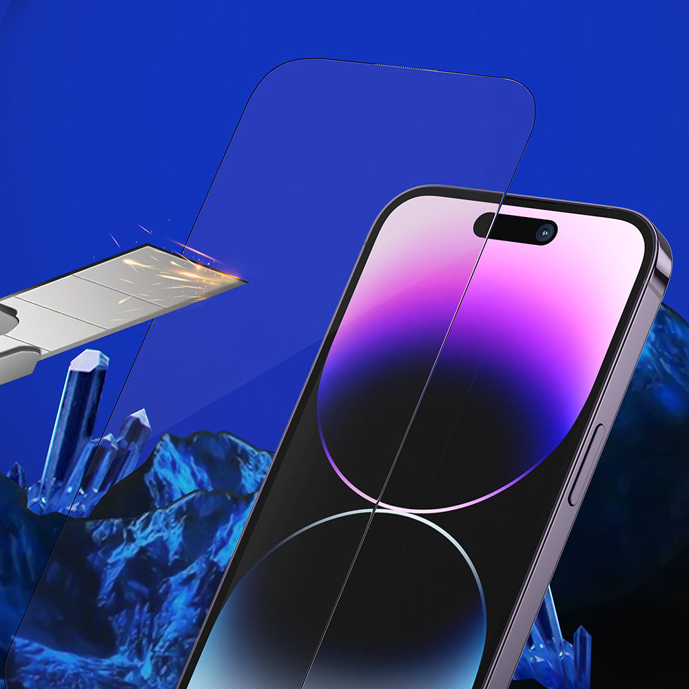 Beskyttelsesfolie Ecran Privacy Blueo Sapphire Applicator Pro for Apple iPhone 17 Pro Max / 16 Pro Max, Herdet Glass, Full Lim