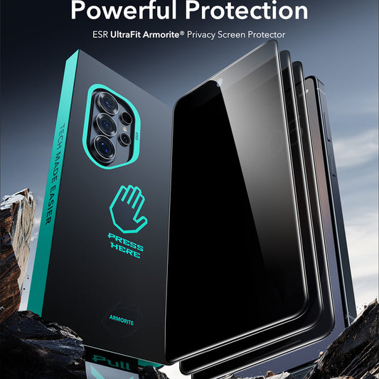 Beskyttelsesfolie Ecran Privacy ESR Armorite for Samsung Galaxy S26 Ultra, Herdet Glass, Full Lim