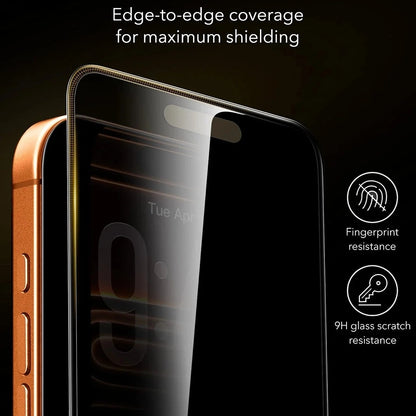 Personvernsbeskyttelsesfilm ESR Armorite Pro UltraFit for Apple iPhone 18 Pro Max, Herdet glass, Full lim, Sett med 3 stk