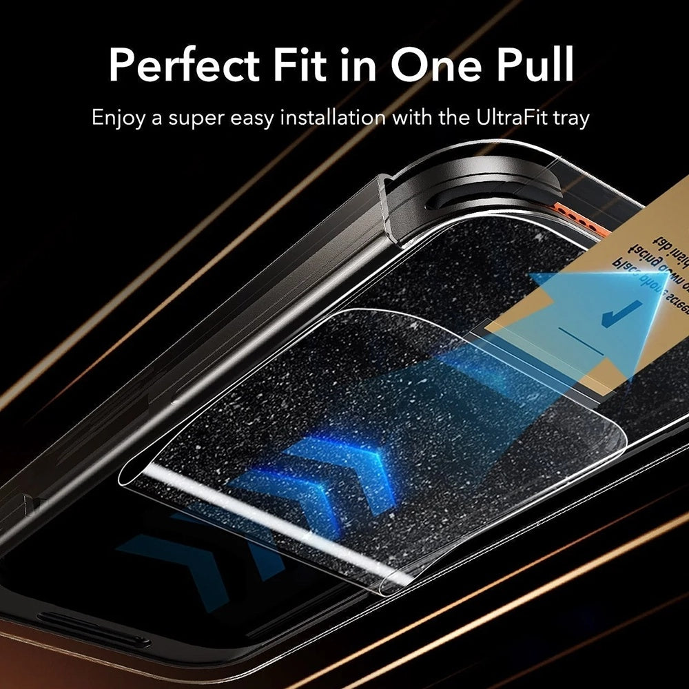 Personvernsbeskyttelsesfilm ESR Armorite Pro UltraFit for Apple iPhone 18 Pro Max, Herdet glass, Full lim, Sett med 3 stk