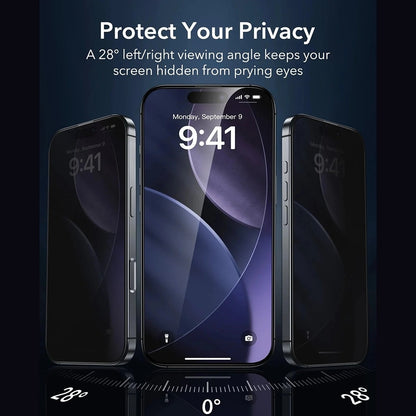 Beskyttelsesfolie Ecran Privacy ESR Armorite UltraFit for Apple iPhone 17 Air, Herdet Glass, Full Lim, Sett med 3 stykker