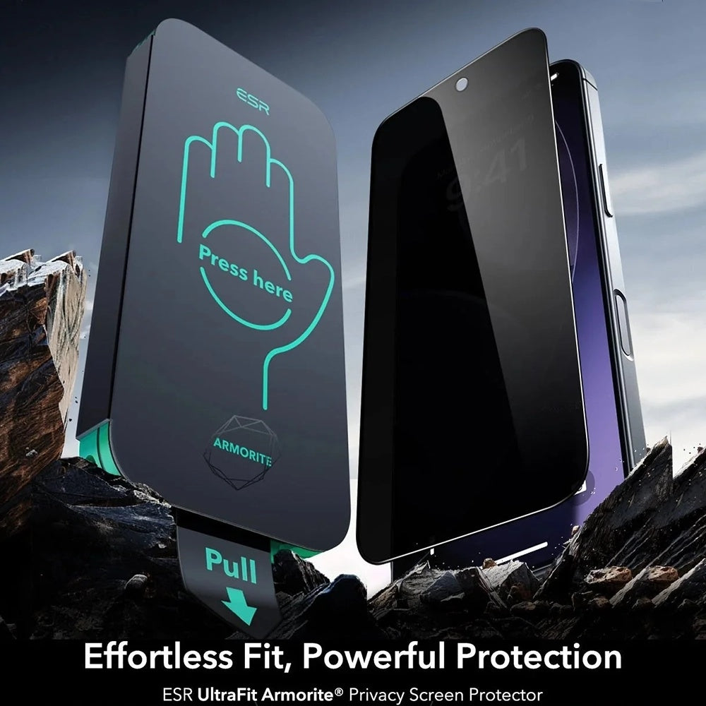 Beskyttelsesfolie Ecran Privacy ESR Armorite UltraFit for Apple iPhone 17 Air, Herdet Glass, Full Lim, Sett med 3 stykker