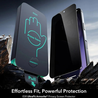 Beskyttelsesfolie Ecran Privacy ESR Armorite UltraFit for Apple iPhone 17 Air, Herdet Glass, Full Lim, Sett med 3 stykker