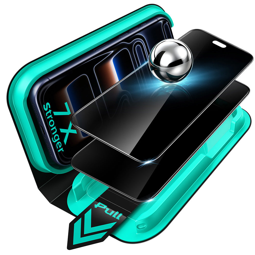 Personvernsbeskyttende skjermfolie ESR Armorite UltraFit for Apple iPhone 18 Pro, Herdet glass, Full lim, Sett med 2 stk