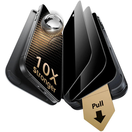 Beskyttelsesfolie Ecran Privacy ESR UltraFit Armorite Pro for Apple iPhone 17 Pro Max, Herdet Glass, Full Glue, Sett med 3 stykker