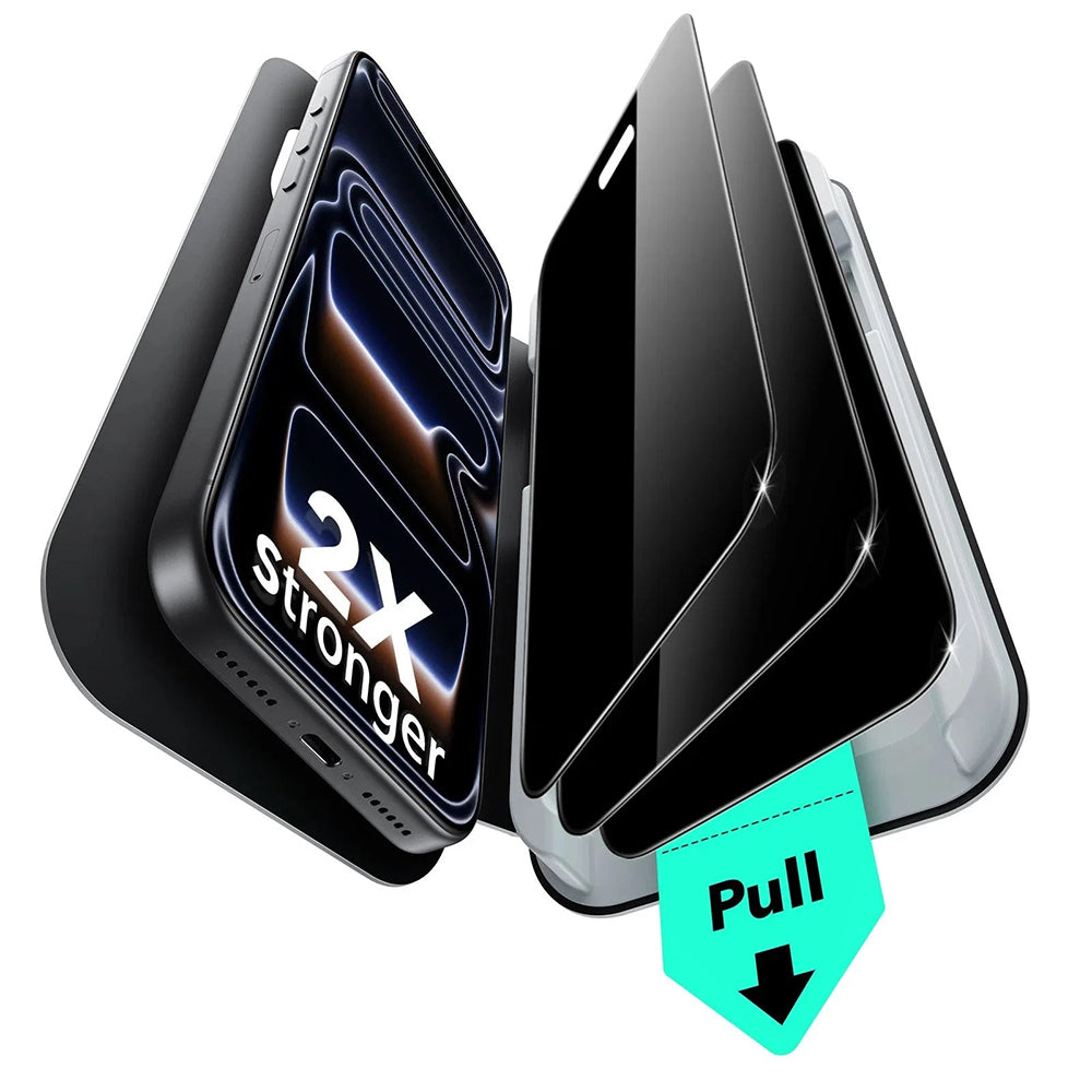Personvernsbeskyttelsesfilm ESR UltraFit Classic for Apple iPhone 18 Pro Max, Herdet glass, Full lim, Sett med 3 stk