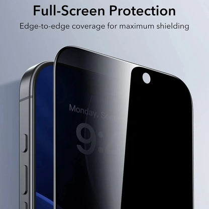 Beskyttelsesfolie Ecran Privacy ESR UltraFit for Apple iPhone 17 Pro Max, Herdet Glass, Full Lim, Sett med 3 stykker