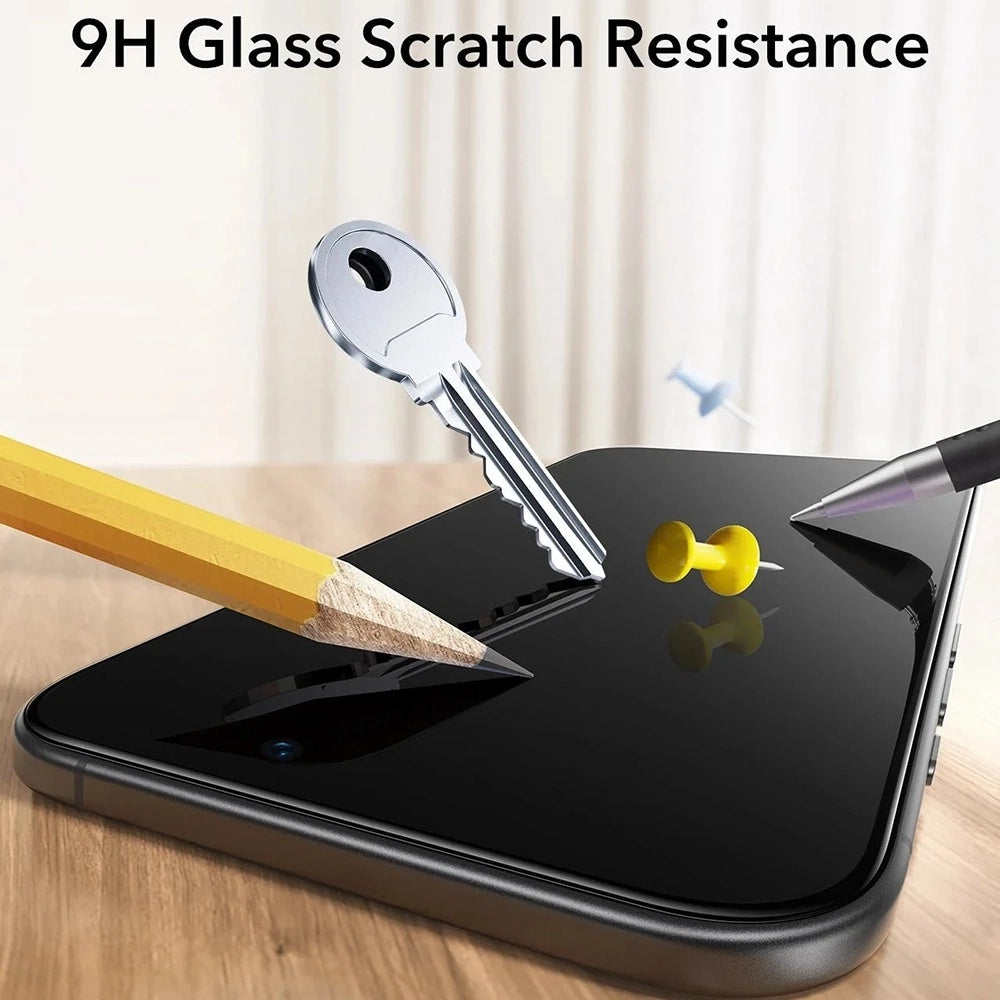 Beskyttelsesfolie Ecran Privacy ESR UltraFit for Apple iPhone 17 Pro Max, Herdet Glass, Full Lim, Sett med 3 stykker