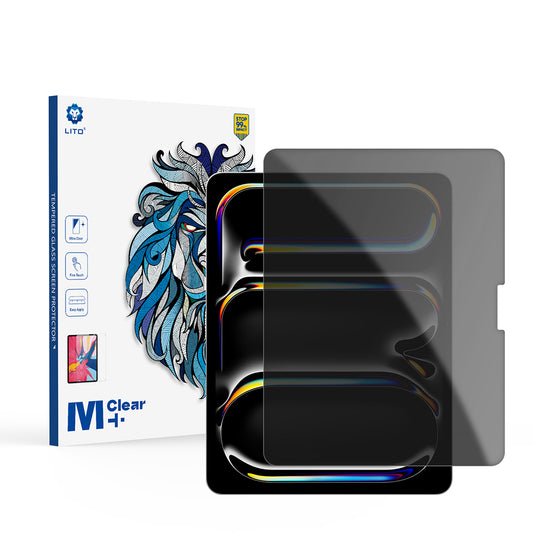 Privacy-skjermbeskyttelse Lito Classic for Apple iPad Air 13 (2026) / Pro 13 (2025), Herdet glass, Full lim, 2.5D