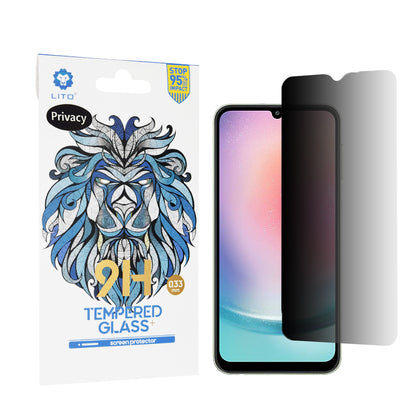 Privacy-skjermbeskyttelse Lito Classic for Samsung Galaxy A24 4G A245, Herdet glass, Full lim, 2.5D