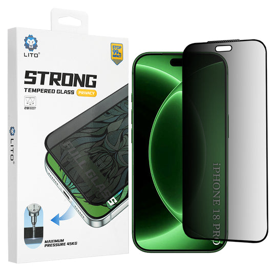 Privacy-skjermbeskyttelse Lito D+ Max Strong for Apple iPhone 18 Pro, Herdet glass, Full lim