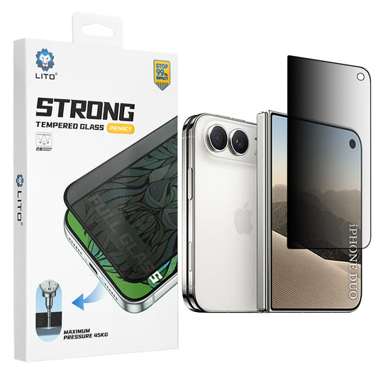 Ekstern skjermbeskyttelse Privacy Lito D+ Max Strong for Apple iPhone Duo, Herdet glass, Full lim