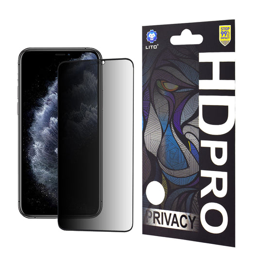 Privacy-skjermbeskyttelse Lito HD Pro for Apple iPhone 11 Pro Max / XS Max, Herdet glass, Full lim