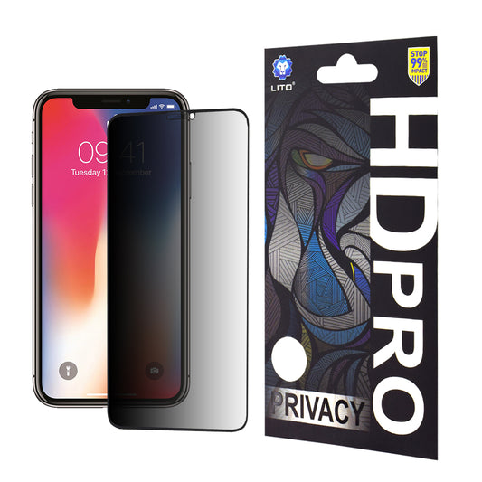 Personvernsbeskyttelsesfilm Lito HD Pro for Apple iPhone 11 Pro / XS / X, Herdet glass, Full lim