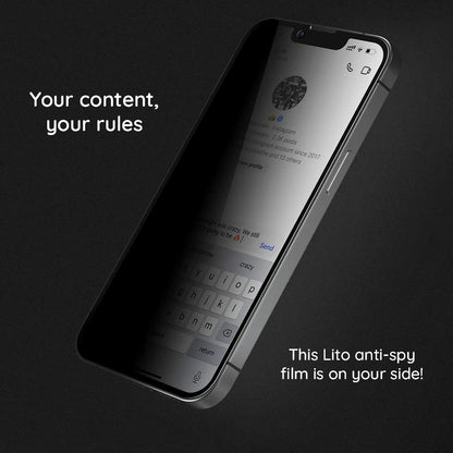 Privacy-skjermbeskyttelse Lito HD Pro for Apple iPhone 15 Plus, Herdet glass, Full lim