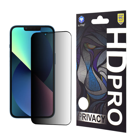 Personvernsbeskyttelsesfilm Lito HD Pro for Apple iPhone 17e / 16e / 14 / 13 Pro, Herdet glass, Full lim