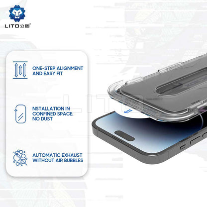 Skjermbeskyttelse Privacy Lito Magic Glass Box D+ Tools for Apple iPhone 17e / 16e / 14 / 13 Pro, Herdet glass, Full lim