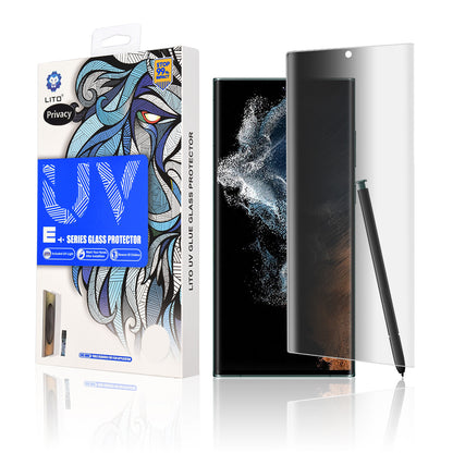 Lito Privacy Skjermbeskyttelse for Samsung Galaxy S22 Ultra 5G S908, Herdet Glass, UV Lim, 3D