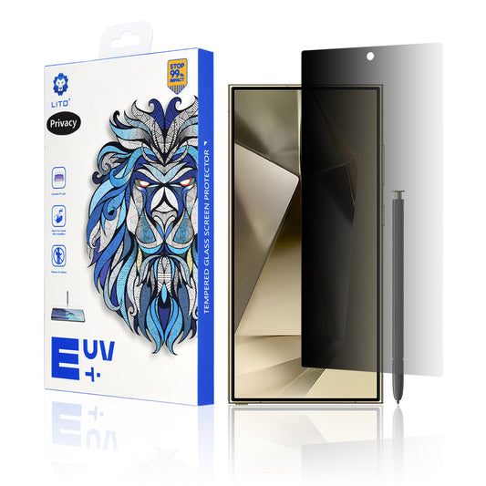 Privacy-skjermbeskyttelse Lito for Samsung Galaxy S24 Ultra S928, Herdet glass, UV-lim, 3D