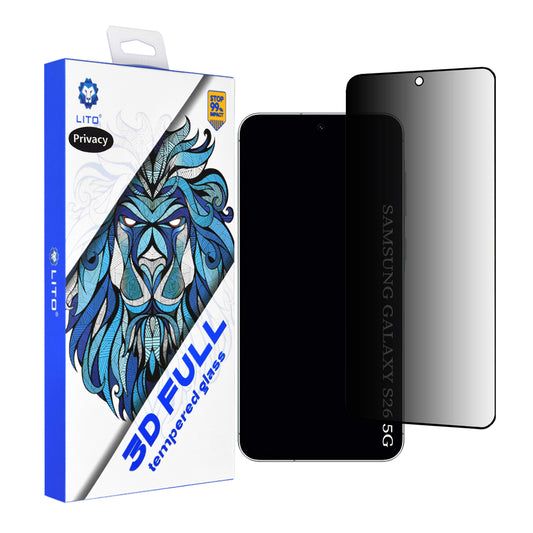 Beskyttelsesfolie Privacy Lito for Samsung Galaxy S26, Herdet Glass, Full Glue, 3D