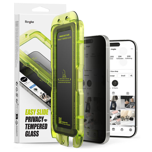 Privacy-skjermbeskyttelse Ringke Easy Slide for Apple iPhone 17 Air, Herdet glass, Full lim, Sett med 2 stk