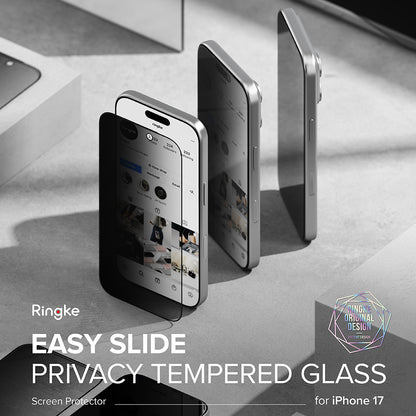 Privacy-skjermbeskyttelse Ringke Easy Slide for Apple iPhone 17 Air, Herdet glass, Full lim, Sett med 2 stk